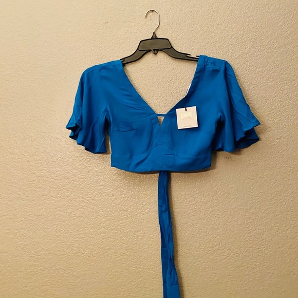 Jack by BB Dakota Kiana Flutter Sleeve Crop TOP XS - Picture 3 of 3